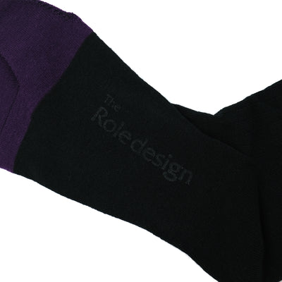 BICOLOR RIB SOCKS MENS BLACK