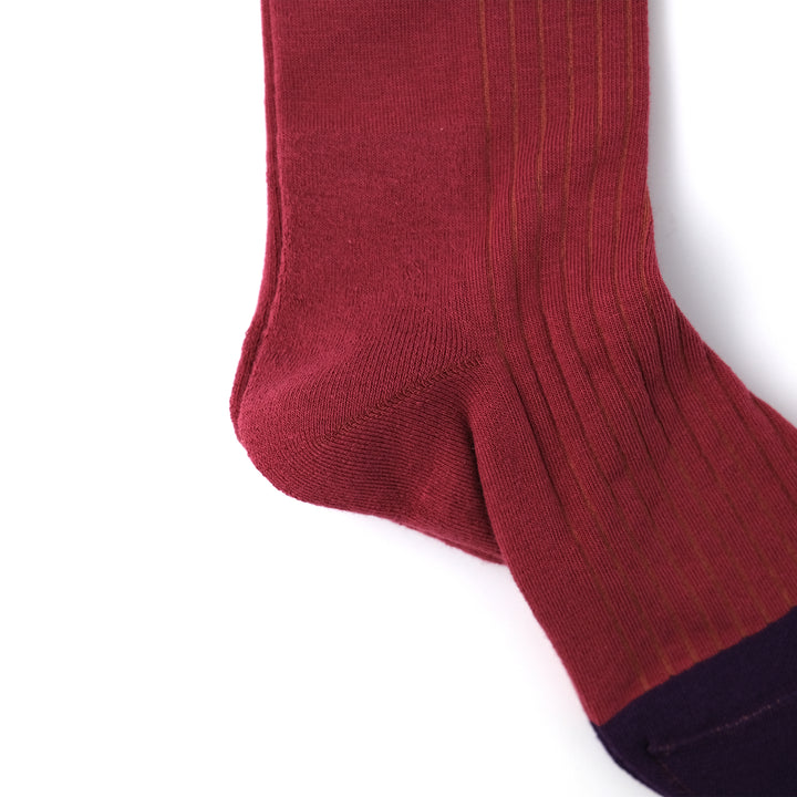 BICOLOR RIB SOCKS WOMENS D.PINK