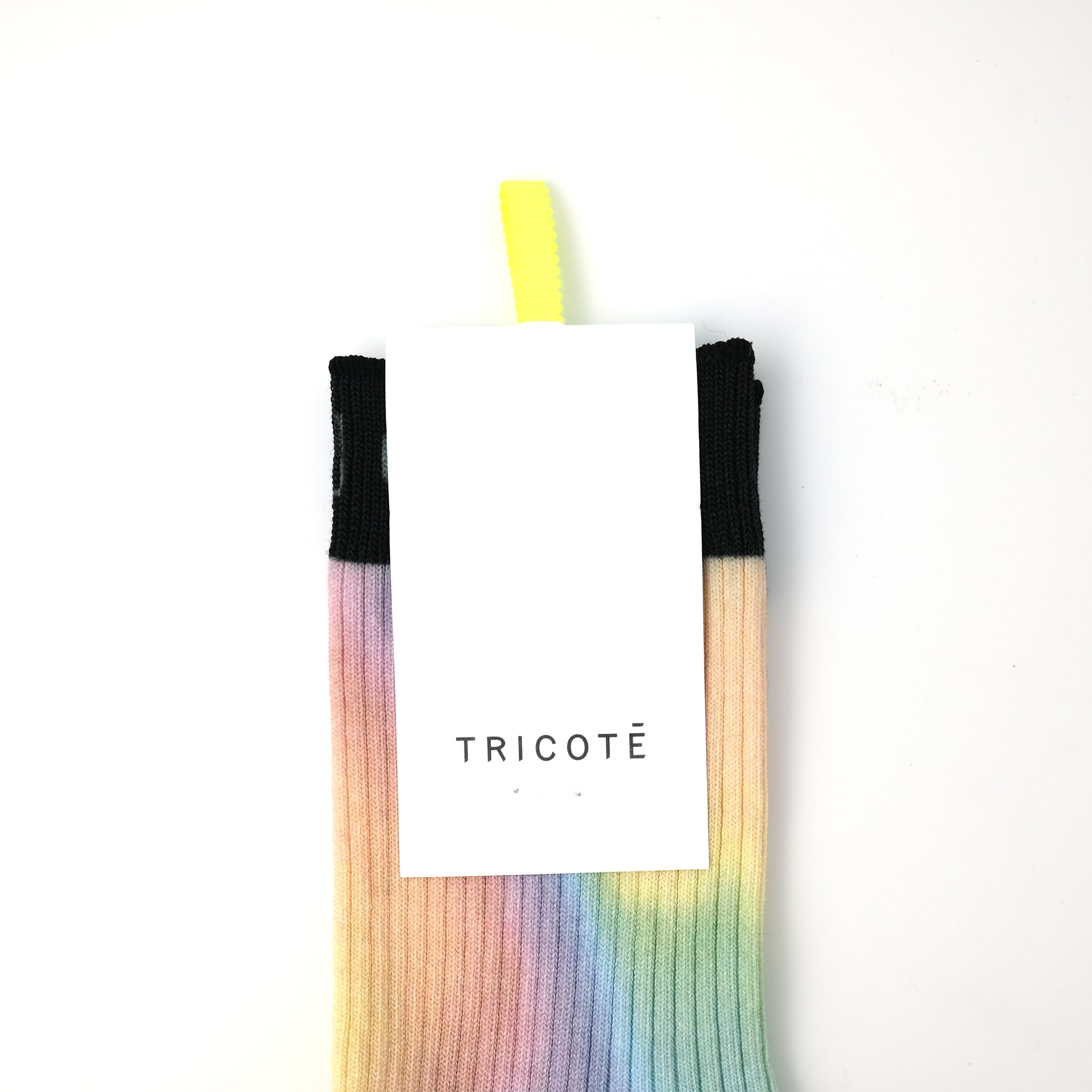 TRICOTEトリコテKNOTPENDANTLIGHT GRAY×YELLOW BIGRADATION LINK SOCKS