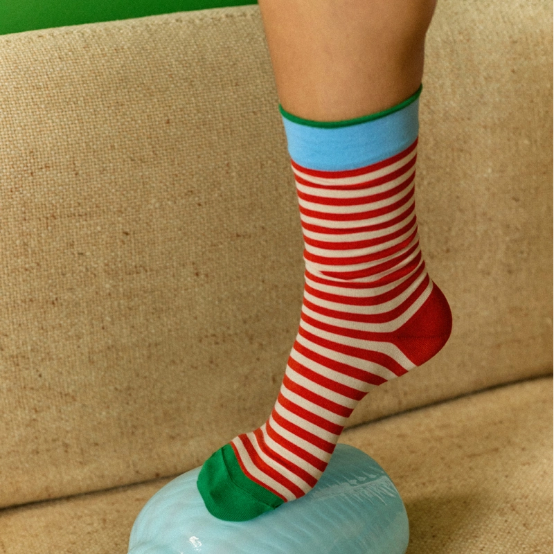 Sock Stripe Vermillon