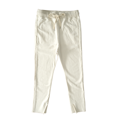 FRENCH TERRY SLIT PANTS OFF WHITE