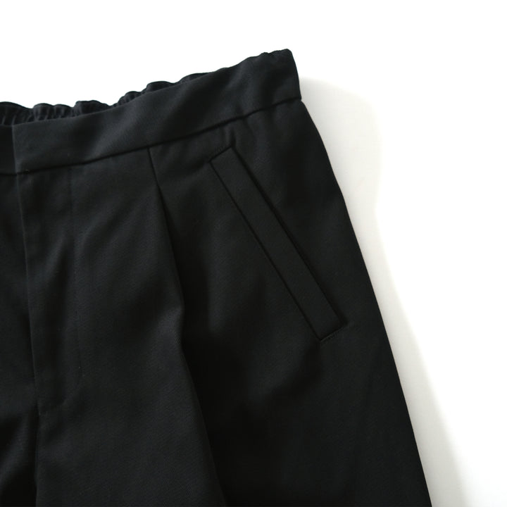 HARD-TWISTED TWILL WIDE PANTS