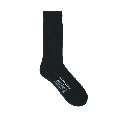 COMFORT RIB PILE SOCKS BLACK