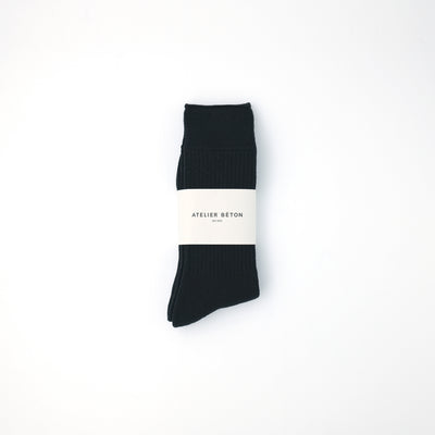 COMFORT RIB PILE SOCKS BLACK