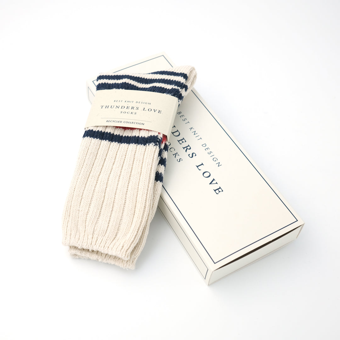 MARINE COLLECTION Stripes White & Navy Socks