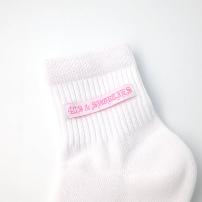 OG LOGO HALF SOCKS WHITE