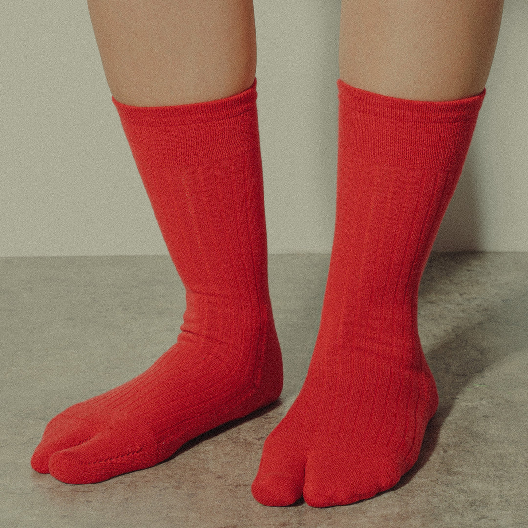 PLANE RIB SOCKS WOMENS RED