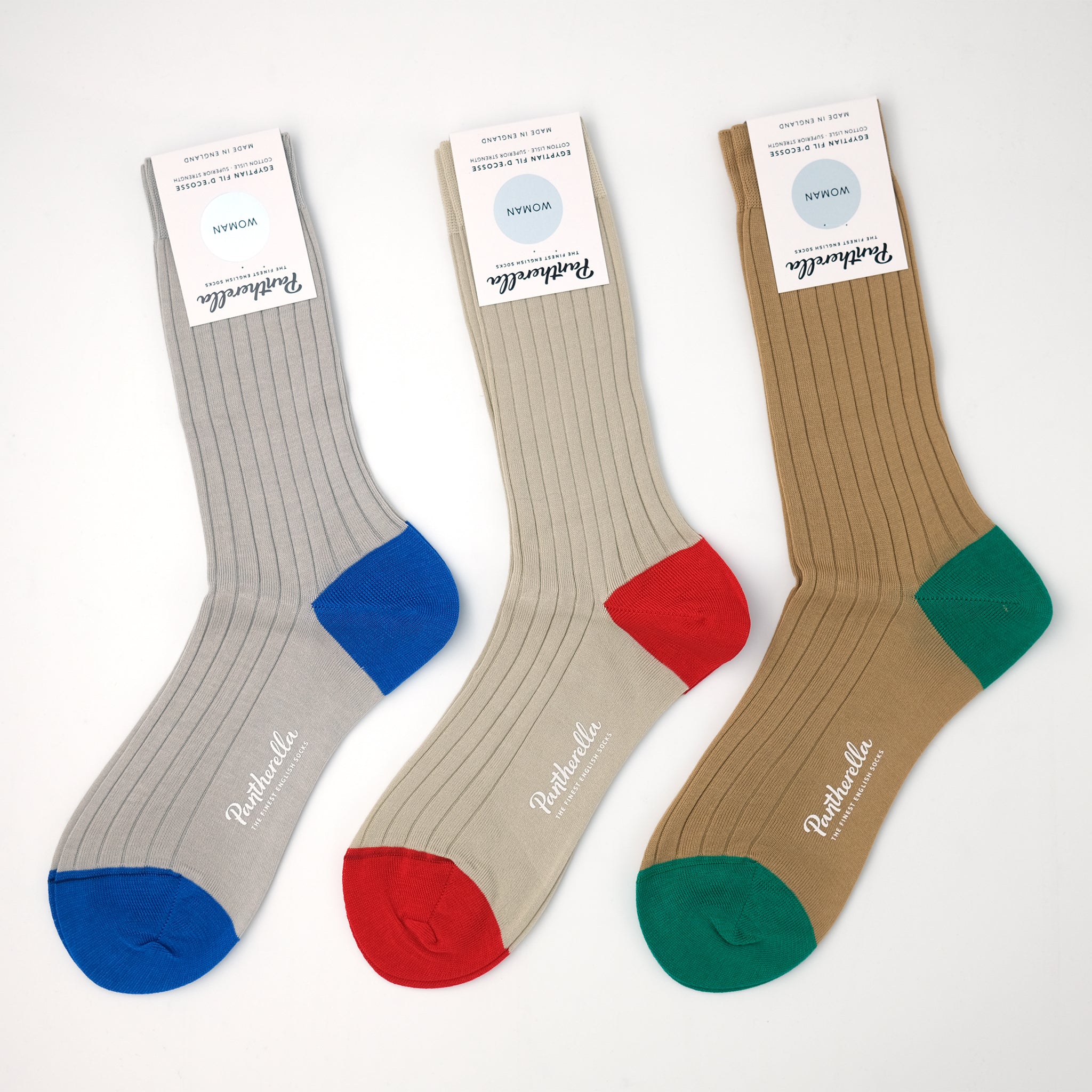 JOANNA Heel&Toe LT.KHAKI/EMERALD – SOCKSTORE™