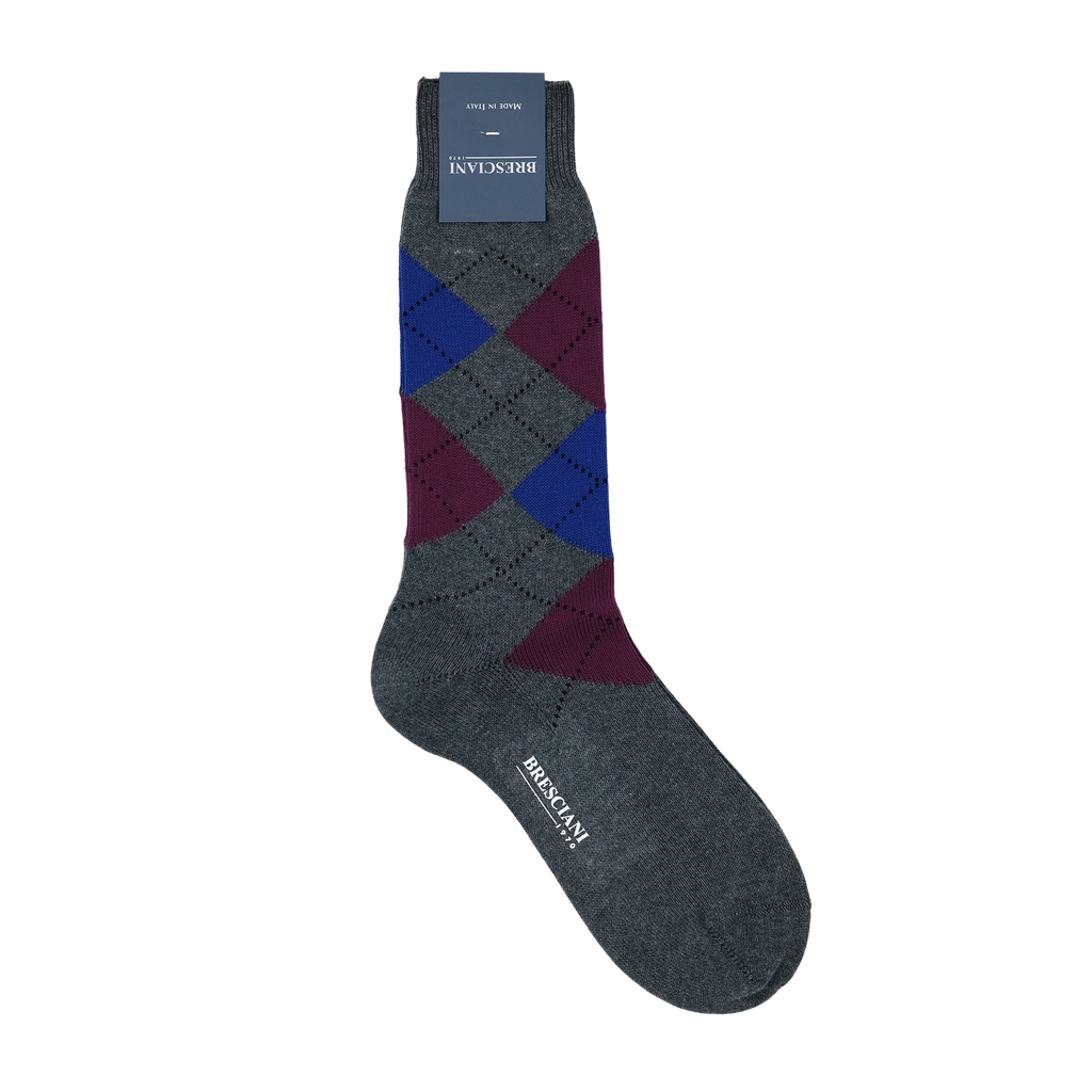 MULTI COLOR ARGYLE SOCKS GREY×BLUE×VIOLET – SOCKSTORE™