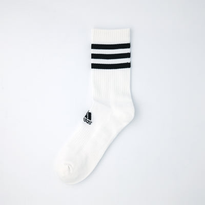 スリーストライプス クッション クルー ソックス  3PACK WHITE