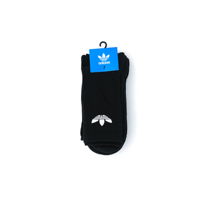 adidas Originals クッション トレフォイル ミッドカット クルーソックス 3PACK BLACK