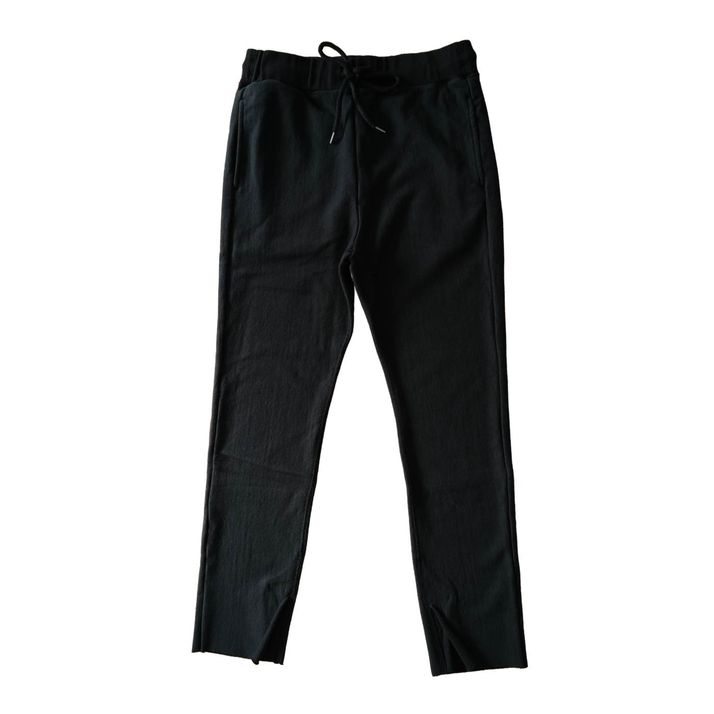 FRENCH TERRY SLIT PANTS BLACK