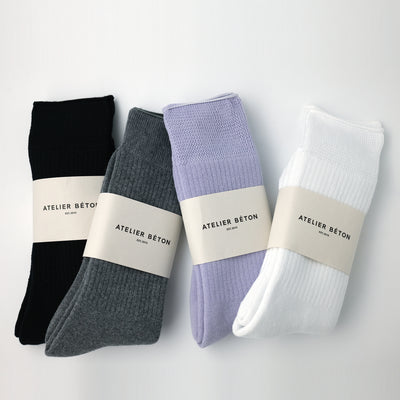COMFORT RIB PILE SOCKS TOP GRAY