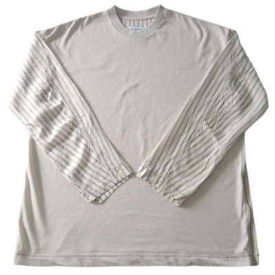 HARD-TWISTED YARN STRIPE MIX LONG SLEEVE