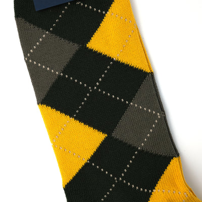 MULTI COLOR ARGYLE SOCKS OLIVE×YELLOW