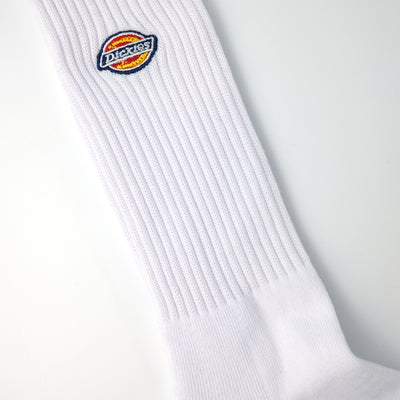 メンズ ロゴ刺繍底パイル 3Pソックス クルー丈 WHITE