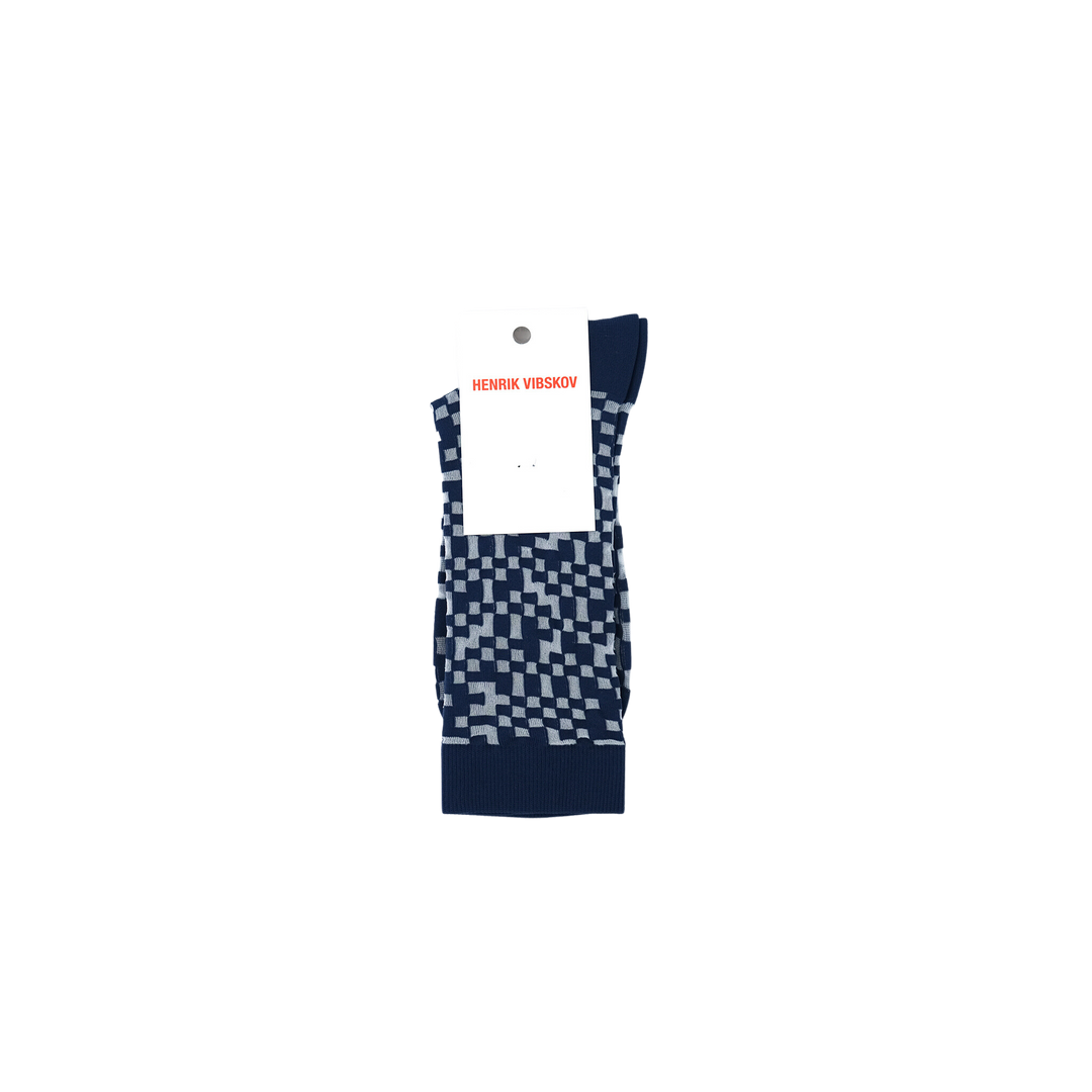 Pixel Socks Navy Transparent