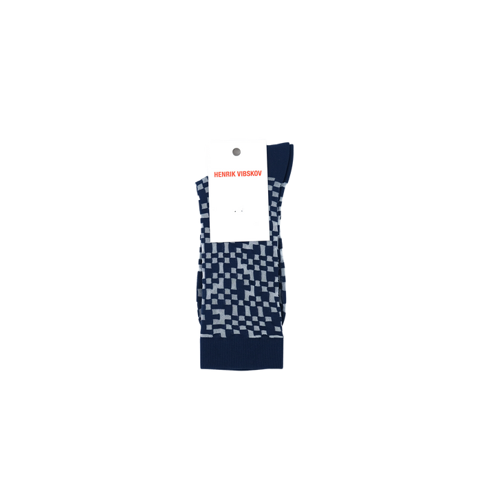 Pixel Socks Femme Navy Transparent