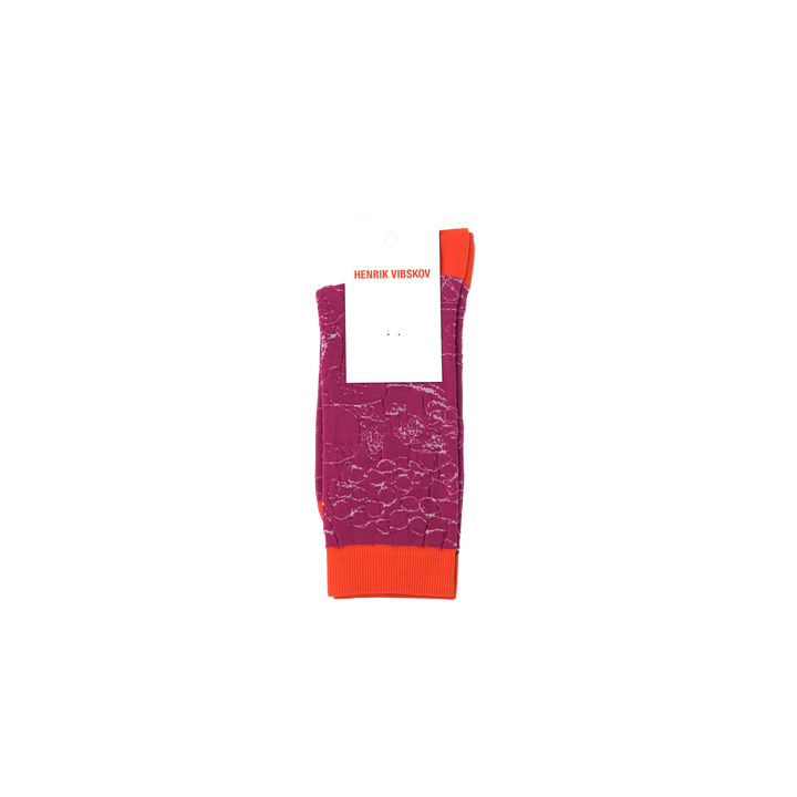 Fruit Outline Socks Femme Orange Violet Transparent