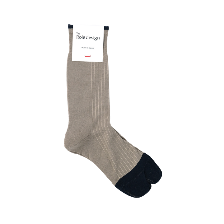 BICOLOR RIB SOCKS MENS TAUPE