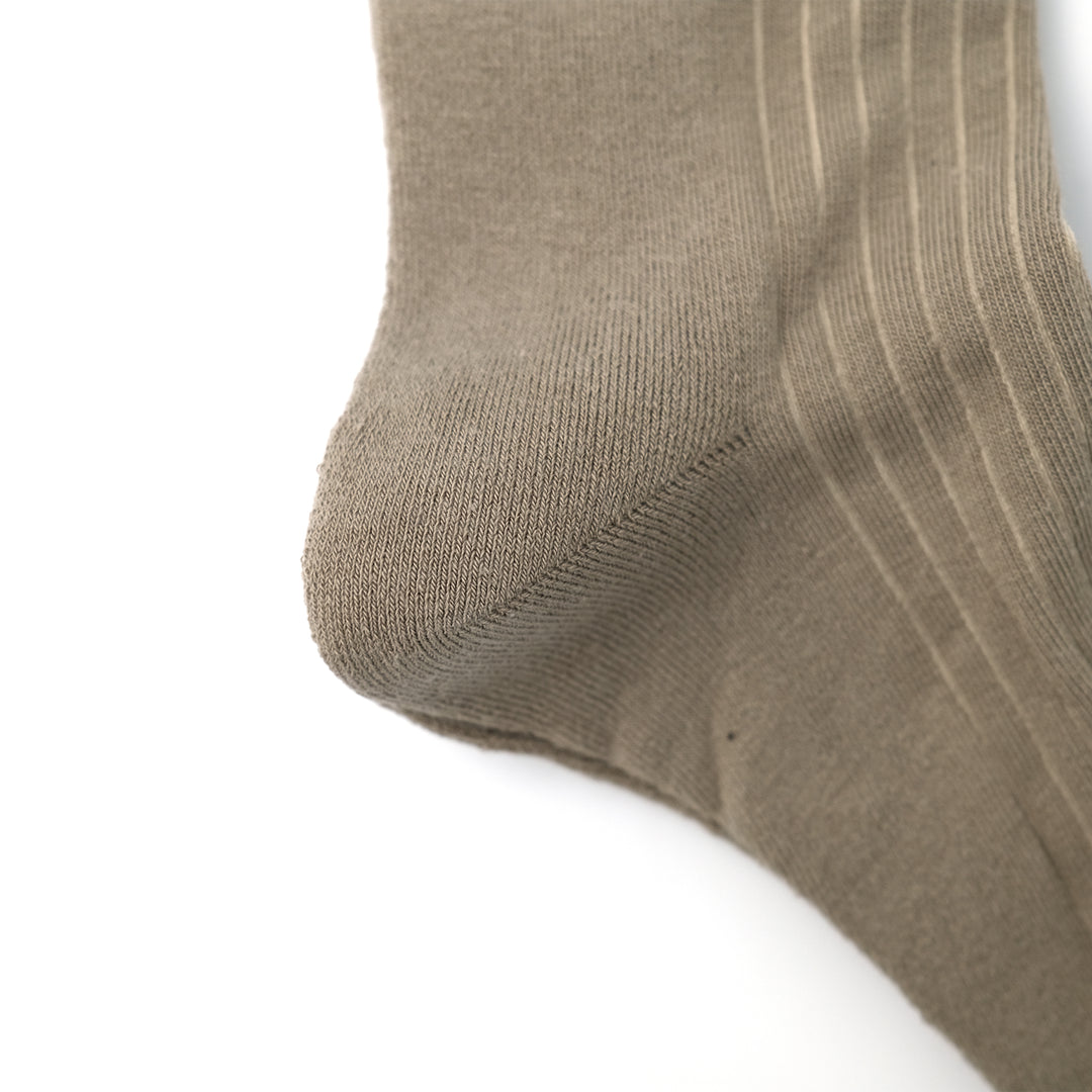 BICOLOR RIB SOCKS MENS TAUPE