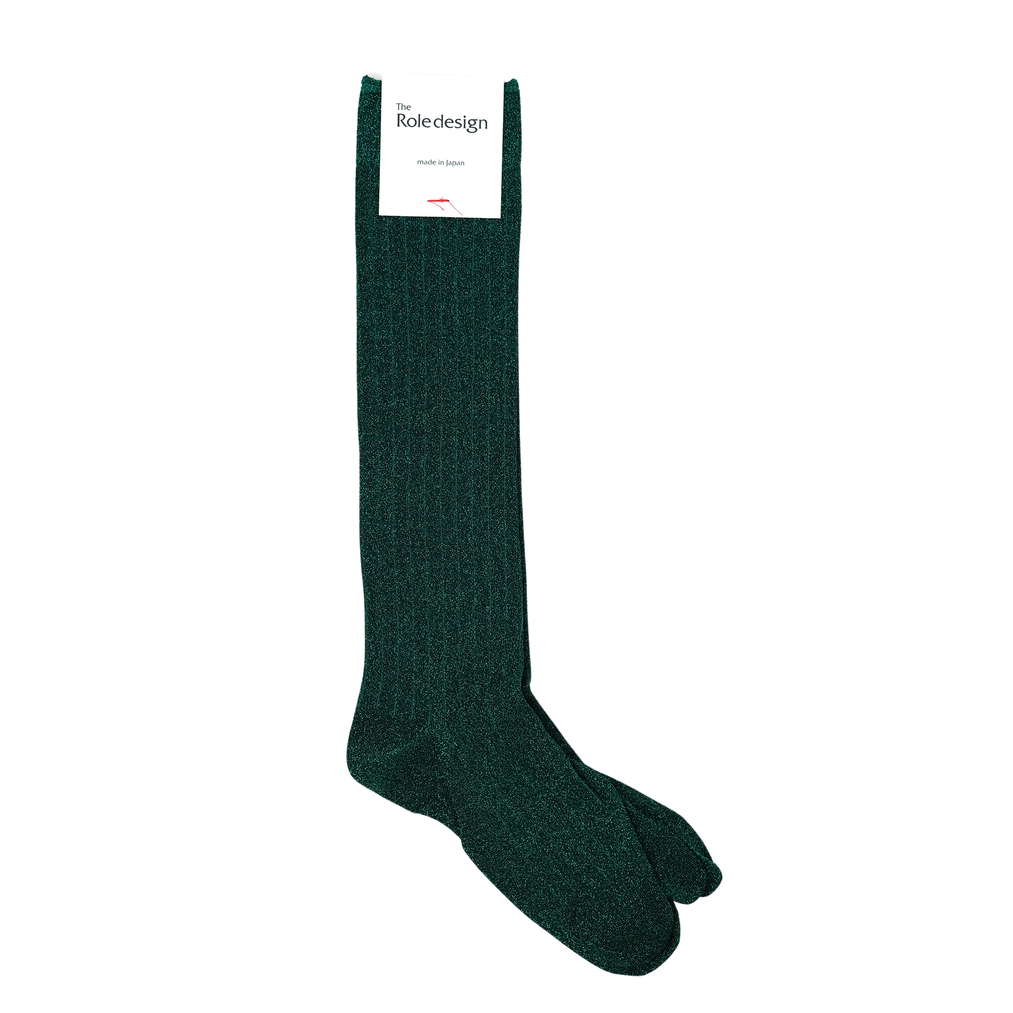 GLITTER HI RIB SOCKS WOMENS BLACK(GREEN） – SOCKSTORE™