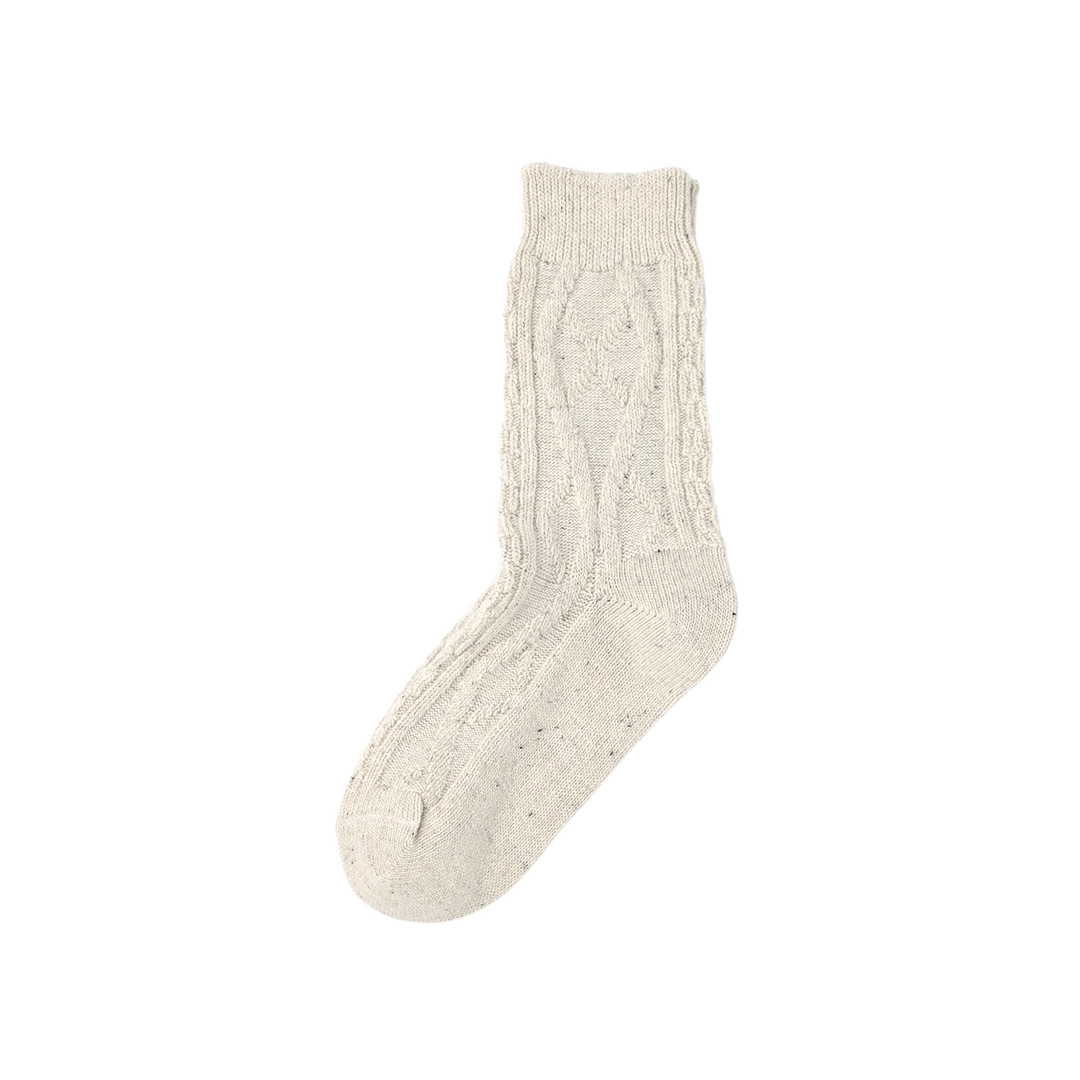 WOOL COLLECTION Braid Raw White Socks