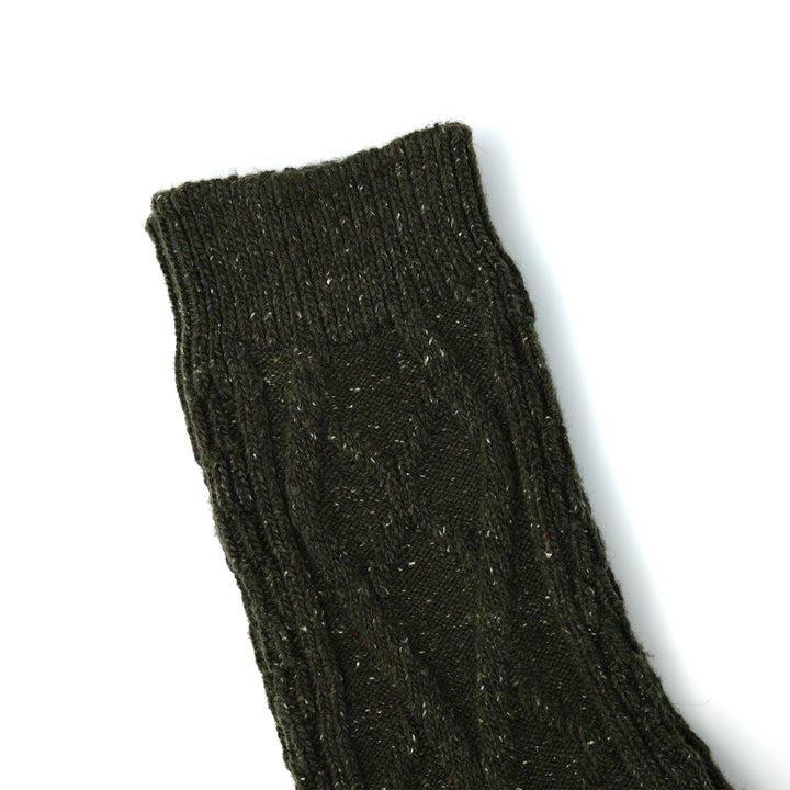 WOOL COLLECTION Braid Green Socks