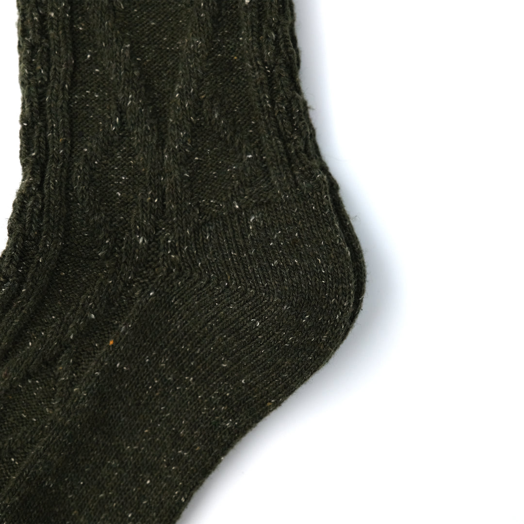 WOOL COLLECTION Braid Green Socks