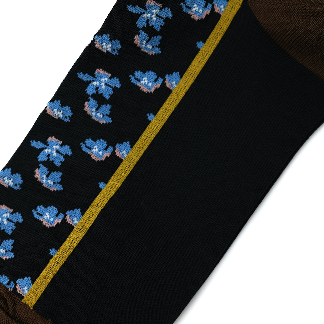 FLOWER LINE SOCKS / フラワーラインソックス BLUE