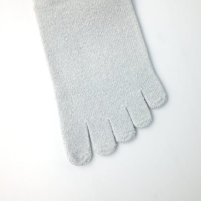 シルク×コットンラメ5本指Wソックス WHITE
