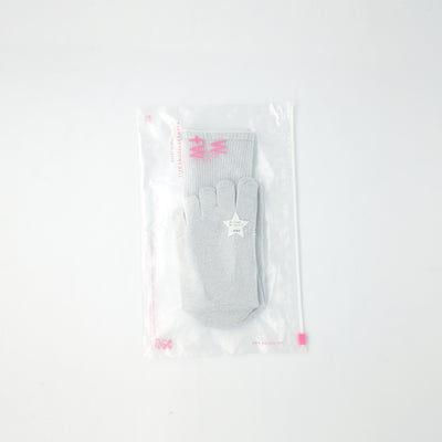 シルク×コットンラメ5本指Wソックス WHITE